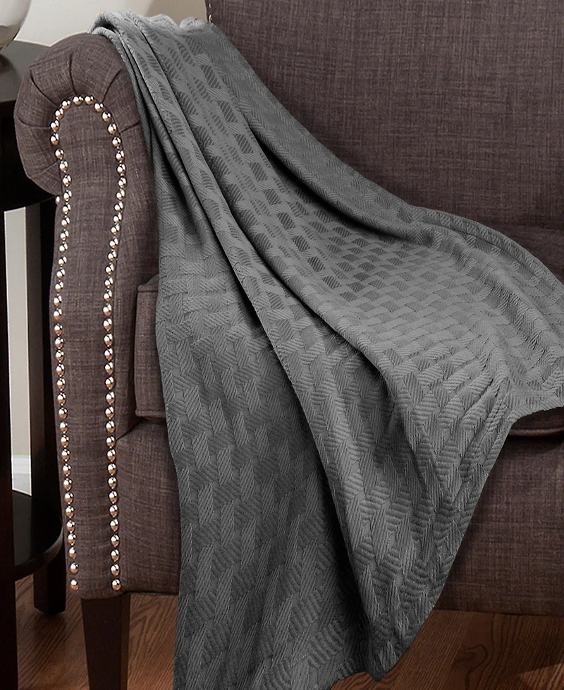 Superior Basket Weave All Season Cotton Blanket