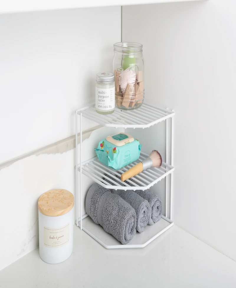Smart Design 3-Tier Kitchen Corner Shelf Rack, 9" x 8"