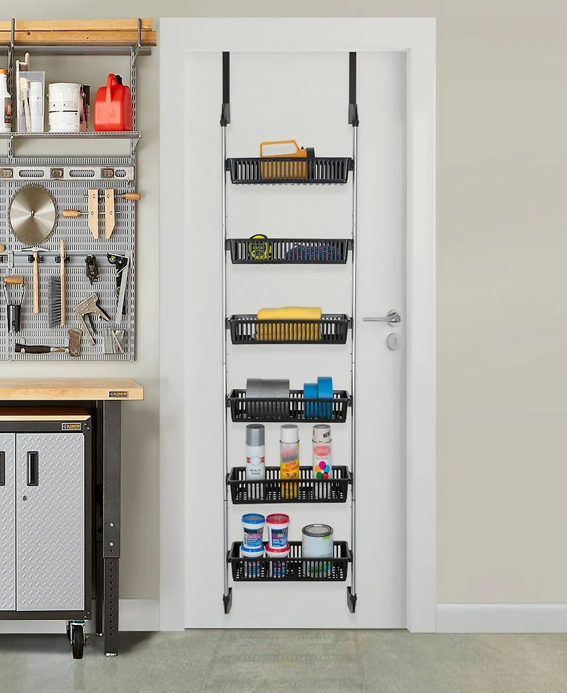 Smart Design 6-Tier Over the Door Pantry Organizer with 6 Full Baskets