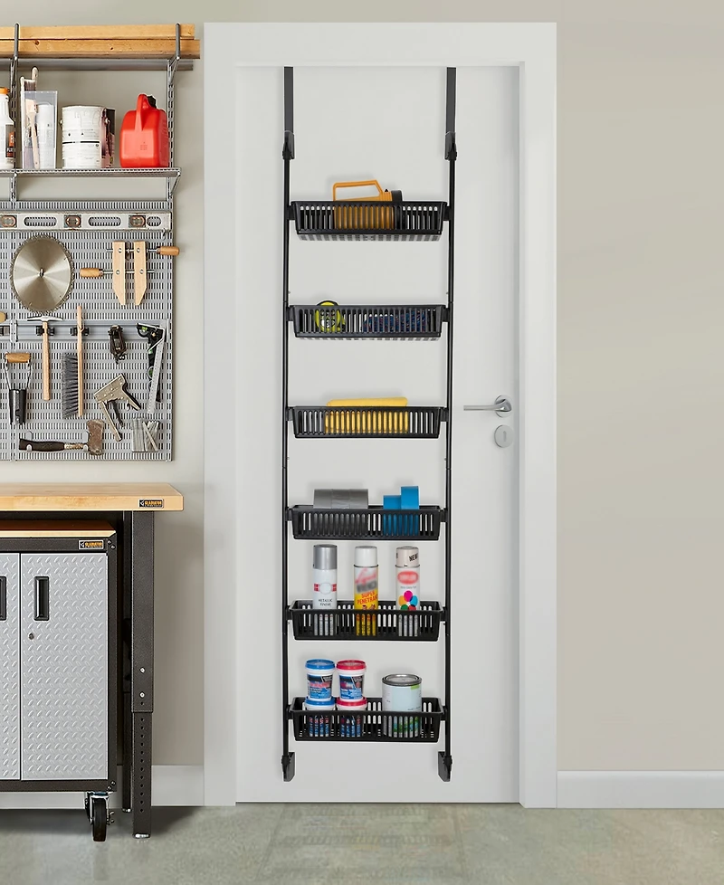 Smart Design 6-Tier Over-the-Door Hanging Pantry Organizer with Full Baskets