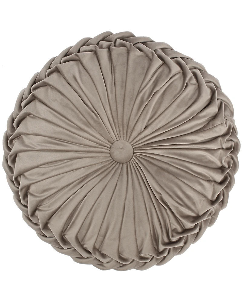 Levtex Pisa Pleated Button TuftedDecorative Pillow, 16" Round