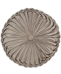 Levtex Pisa Pleated Button TuftedDecorative Pillow, 16" Round