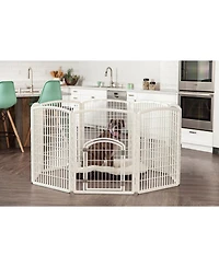 Iris Usa 34-inch Exercise 8-Panel Pet Playpen with Door, White
