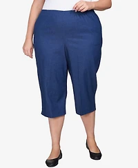 Alfred Dunner Plus Classic Relaxed Fit Denim Capri Pant