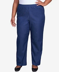 Alfred Dunner Plus Classic Denim Pull-On Straight-Leg Average Length Pants