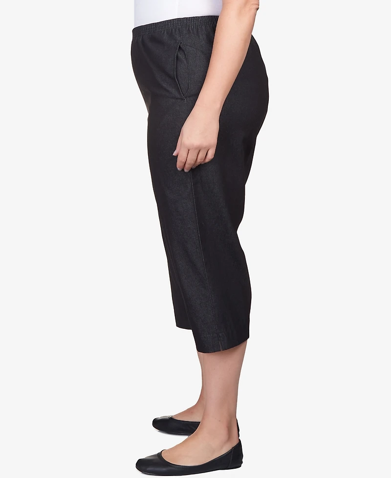 Alfred Dunner Plus Classic Relaxed Fit Denim Capri Pant
