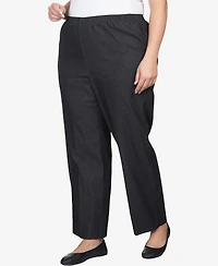 Alfred Dunner Plus Comfort Waistband Mid Rise Average Length Straight Leg Denim Pant