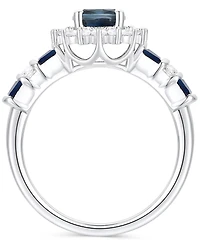 Sapphire (2-1/2 ct. t.w.) & Diamond (3/8 ct. t.w.) Halo Ring in 14k Gold (Also in Ruby & Emerald)