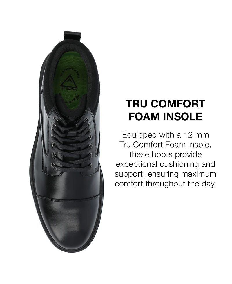 Vance Co. Men's Fegan Tru Comfort Foam Cap Toe Lace-Up Ankle Boots