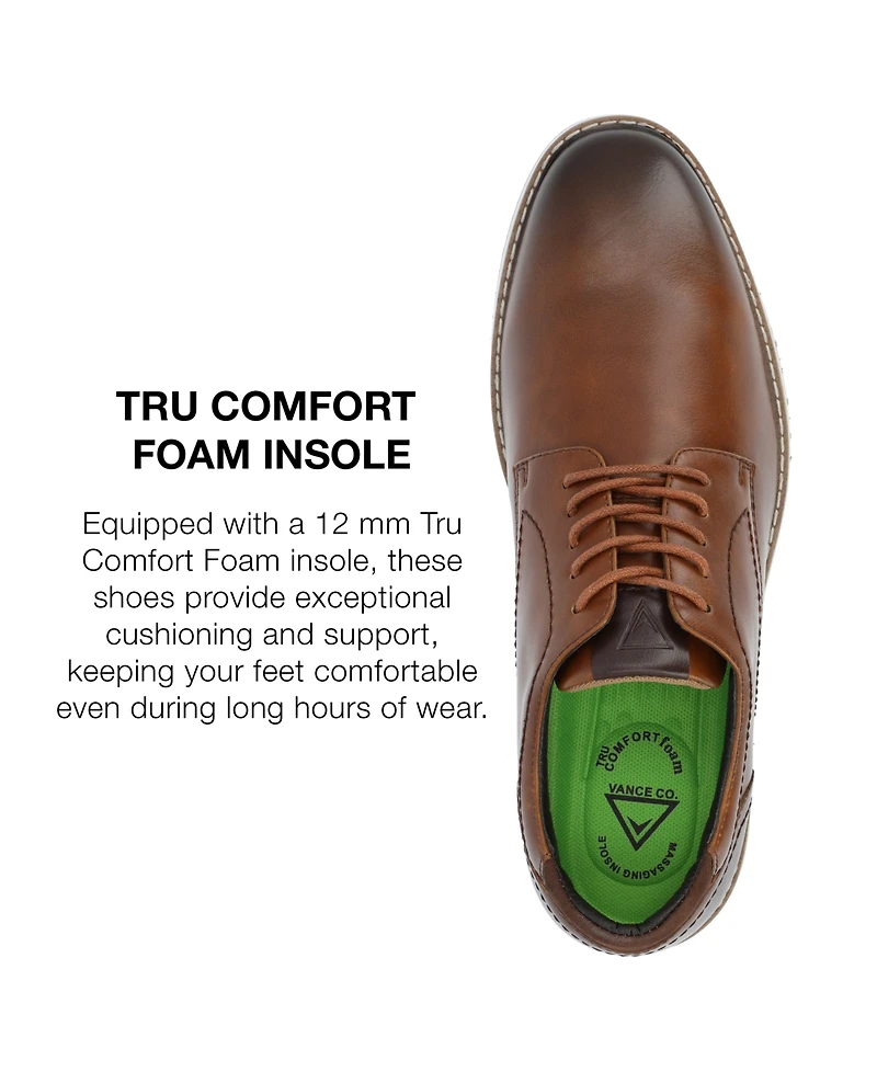 Vance Co. Men's Rutger Tru Comfort Foam Plain Toe Hybrid Dress Shoes