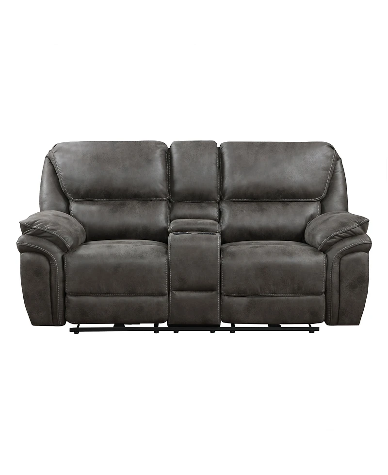 White Label Fleming 80" Power Double Reclining Love Seat with Center Console