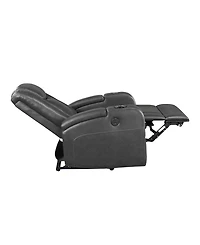 White Label Bryce 36" Power Reclining Chair with Wireless Charger, Cooling Cup-Holder, Storage Arms, Speakers, Led Light and Usb Port
