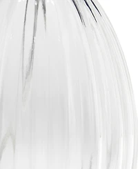 All The Rages 17.63" Contemporary Fluted Glass Bedside Table Lamp with Gray Fabric Shade