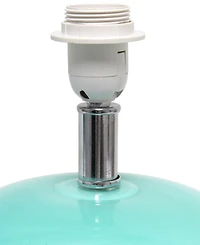 All The Rages 15.25" Modern Overload Glass Bedside Table Lamp with White Fabric Shade
