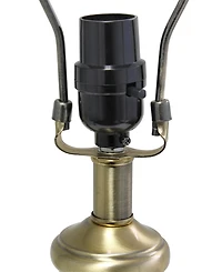 All The Rages 25" Classic Fluted Ceramic and Metal Table Lamp with White Fabric Shade for Bedside Desk Foyer End table Dresser Dining Room