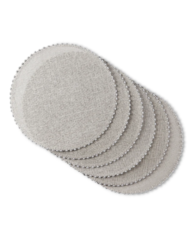 Martha Stewart Woven Water Resistant Lindos Placemat Set of 6, 15" Round