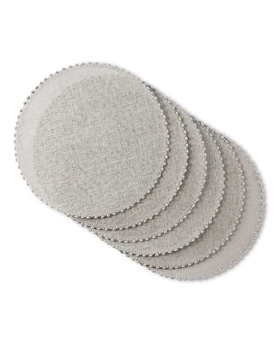 Martha Stewart Woven Water Resistant Lindos Placemat Set of 6, 15" Round