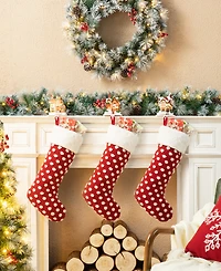 Glitzhome 6" H Set of 3 Lighted Resin House Stocking Holder
