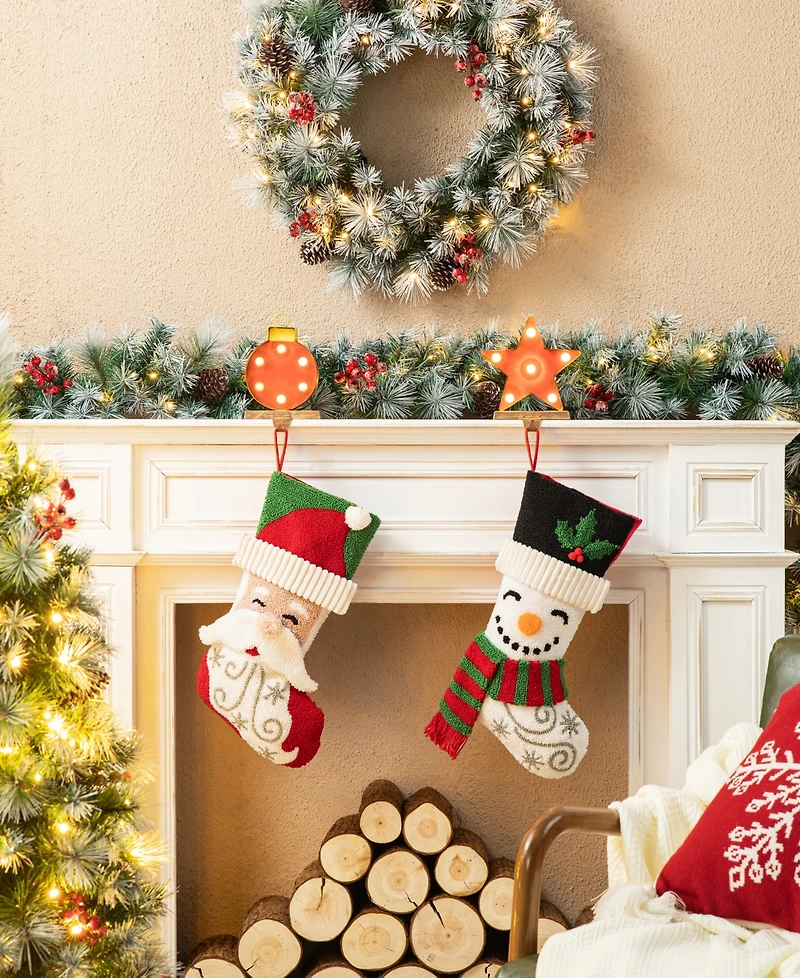 Glitzhome 20.5" L Hooked Stocking, Snowman