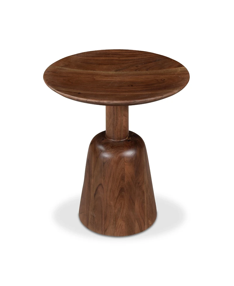 Nels 16" Acacia Wood Round End Table