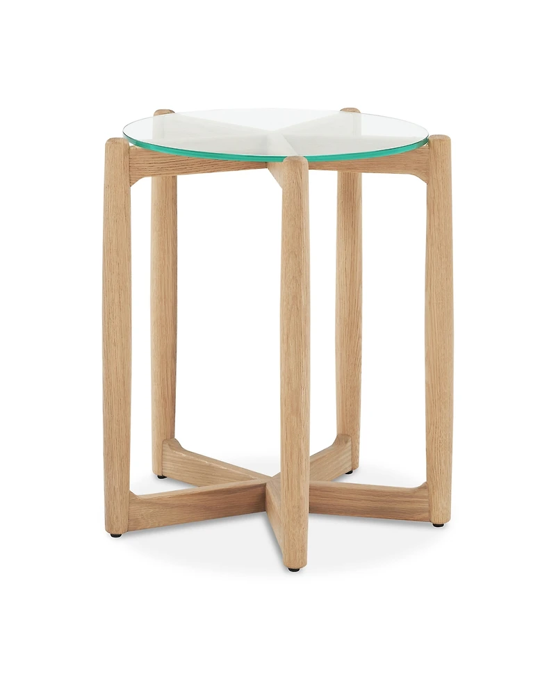 Hetta 19.69" Walnut Round Side Table