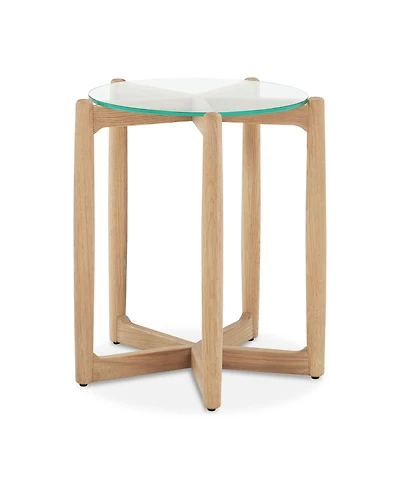 Hetta 19.69" Walnut Round Side Table