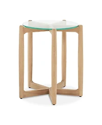 Hetta 19.69" Walnut Round Side Table