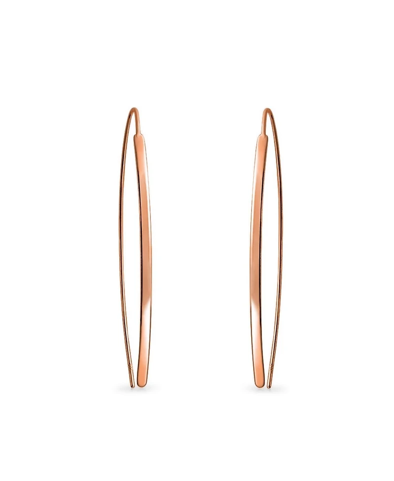 Bling Jewelry Delicate Minimalist Modern Long Thin Line Linear Threader Earrings Sterling Silver