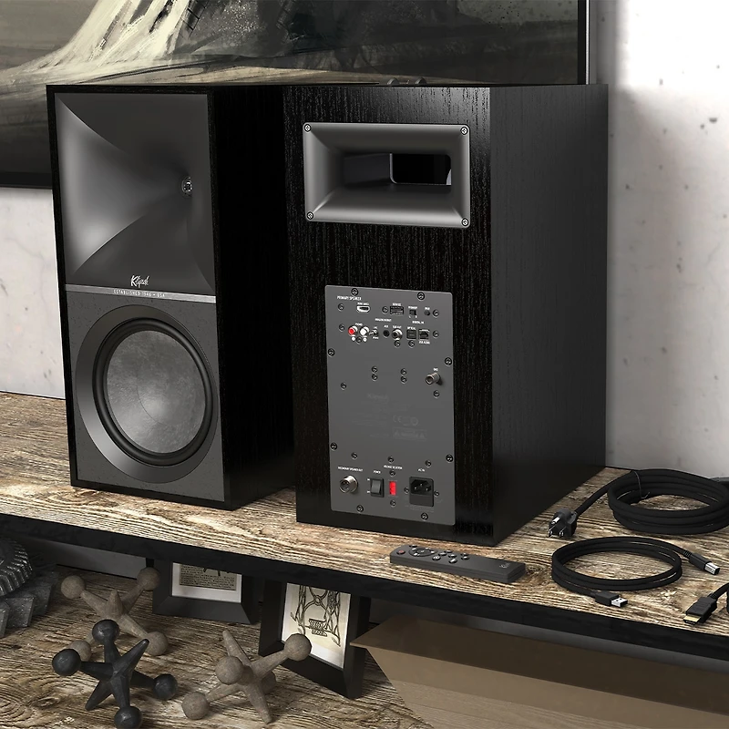 Klipsch The-nines-walnut 240W Powered Speaker Pair with 8" Woofer (2023)