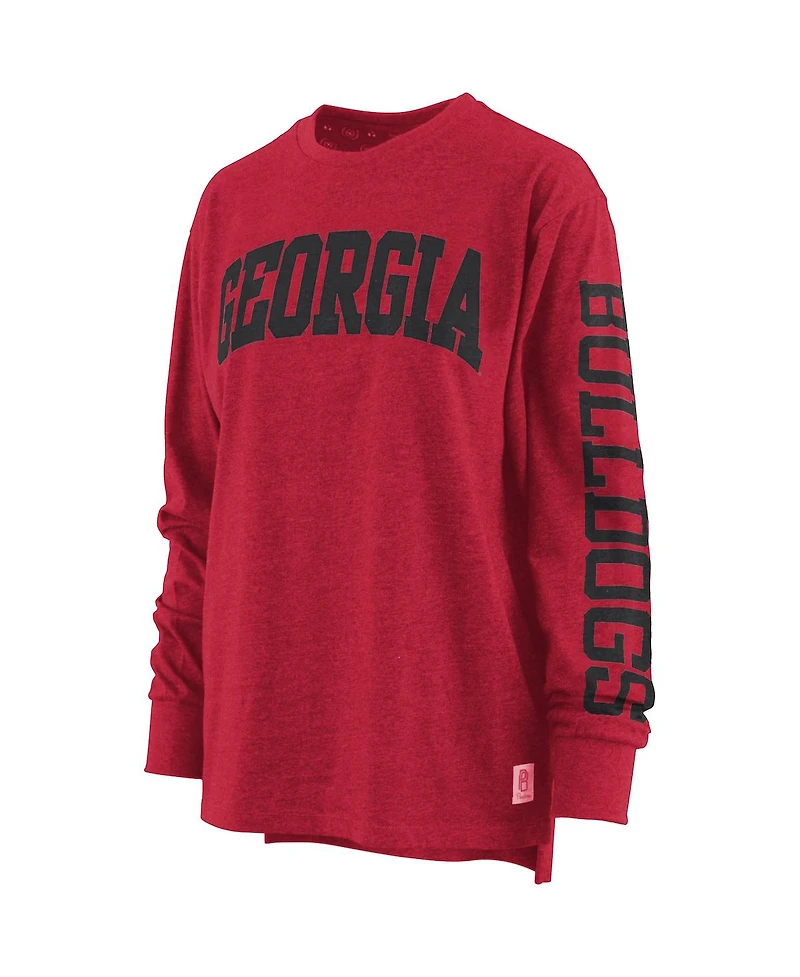 Women's Pressbox Red Georgia Bulldogs Plus Two-Hit Canyon Long Sleeve T-shirt