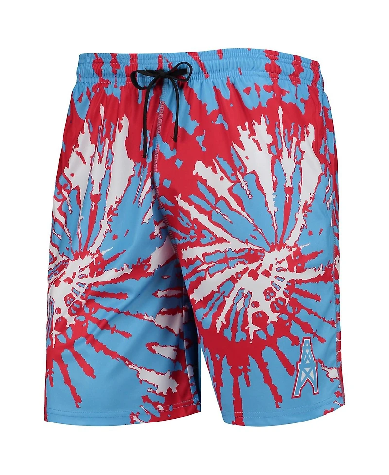 Men's Foco Light Blue Houston Oilers Retro Static Mesh Lounge Shorts