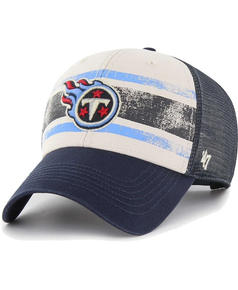 Men's '47 Brand Cream Tennessee Titans Breakout Mvp Trucker Adjustable Hat