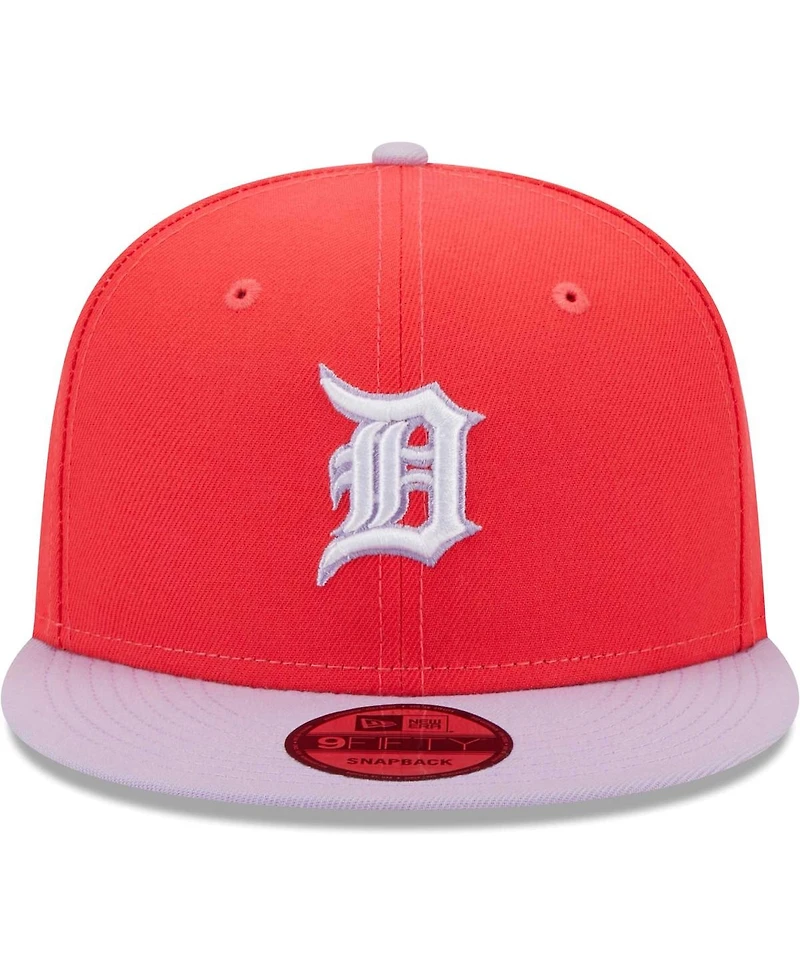 Men's New Era Red, Purple Detroit Tigers Spring Basic Two-Tone 9FIFTY Snapback Hat