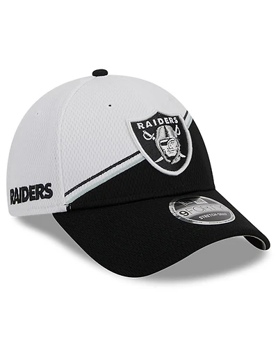 Men's New Era White, Black Las Vegas Raiders 2023 Sideline 9FORTY Adjustable Hat
