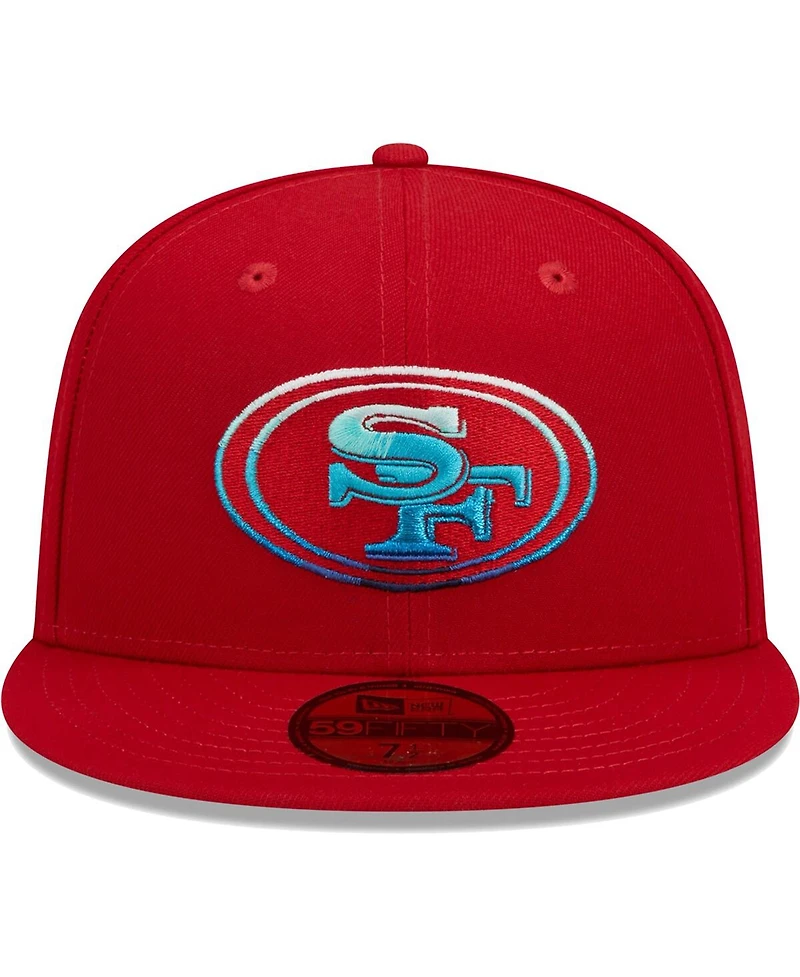 Men's New Era Scarlet San Francisco 49ers Gradient 59FIFTY Fitted Hat