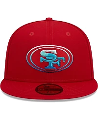 Men's New Era Scarlet San Francisco 49ers Gradient 59FIFTY Fitted Hat