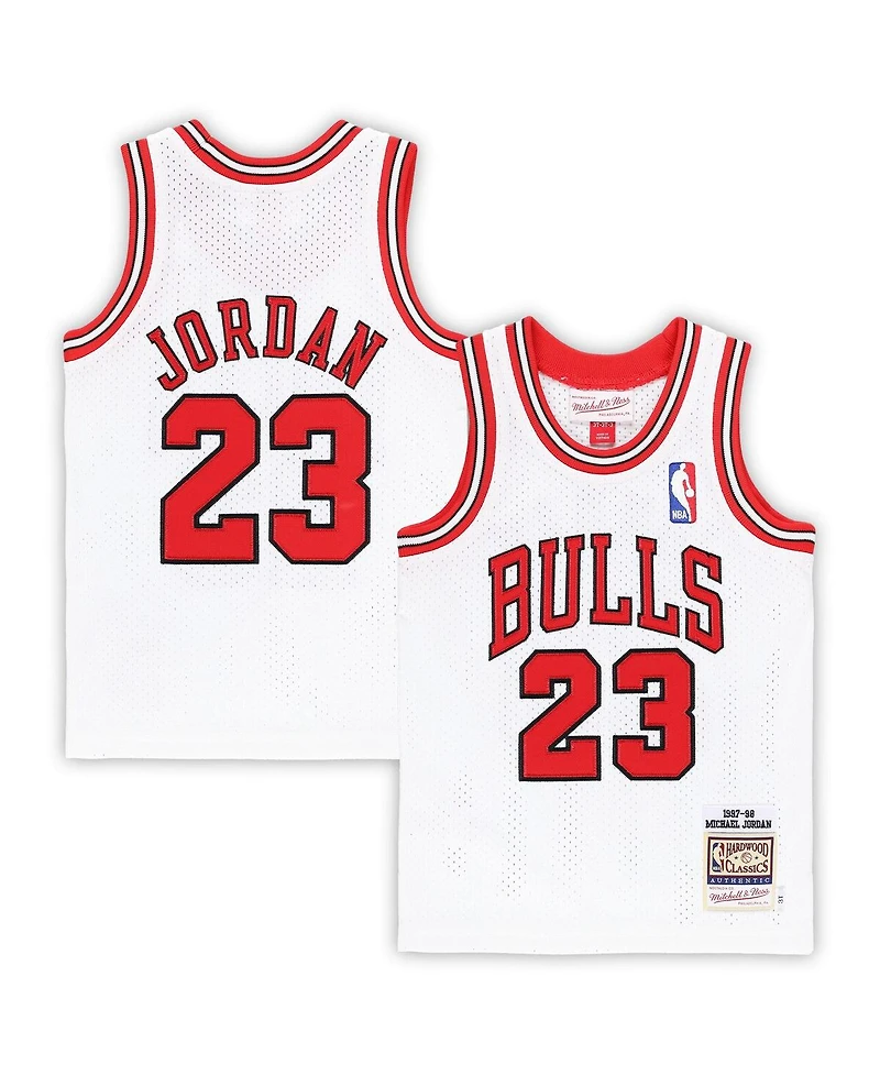 Toddler Boys and Girls Mitchell & Ness Michael Jordan White Chicago Bulls 1997/98 Hardwood Classics Authentic Jersey