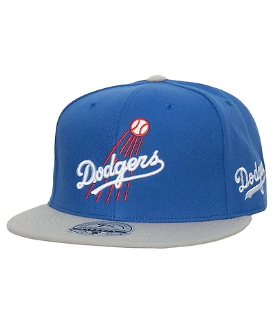 Men's Mitchell & Ness Royal, Gray Los Angeles Dodgers Bases Loaded Fitted Hat