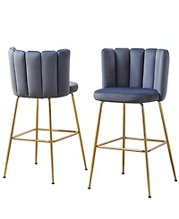 Best Master Furniture Elegante 41" Velvet Bar Stools, Set of 2