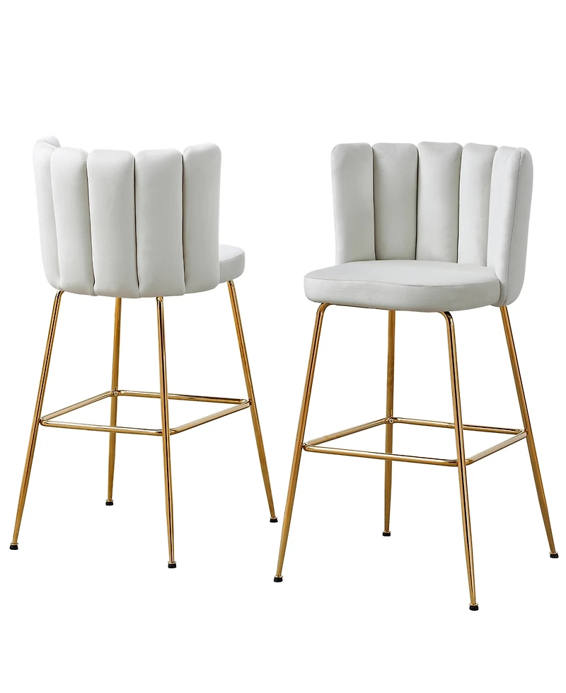 Best Master Furniture Elegante 41" Velvet Bar Stools, Set of 2