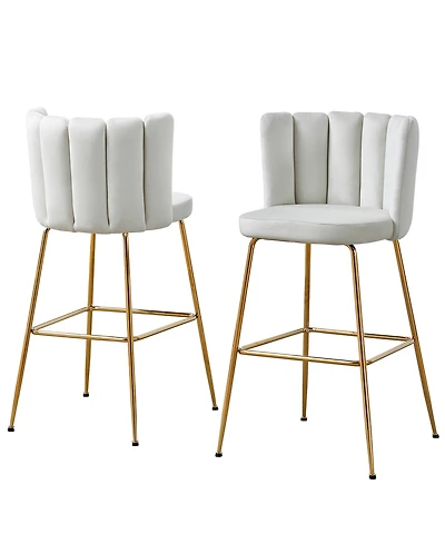 Best Master Furniture Elegante 41" Velvet Bar Stools, Set of 2