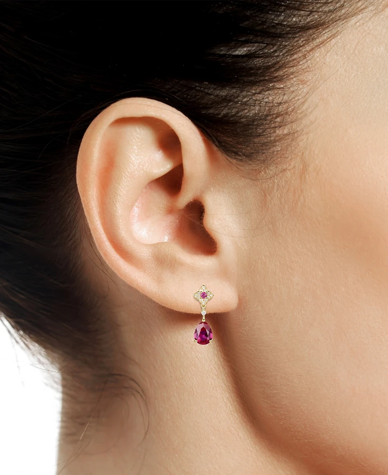 Lab-Grown Opal (1/2 ct. t.w.) & White Sapphire (1/10 14k Rose Gold-Plated Sterling Silver (Also Ruby S