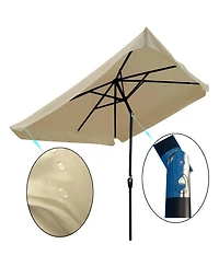 Streamdale Furniture 10' x 6.5' Patio Umbrella with Crank and Button