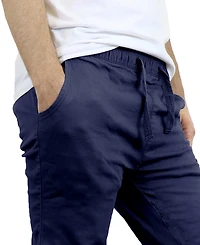 Galaxy By Harvic Men's Slim Fit Basic Stretch Twill Joggers, Pack of 3