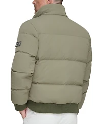 Marc New York Men's Sideling Stretch Crinkle Down Color Block Bomber Jacket