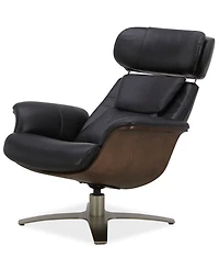 Janer Leather Swivel Chair, Created for Macy's