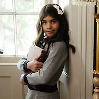 Hope & Henry Girls Long Sleeve Cardigan and Skirt Sweater Set with Trim