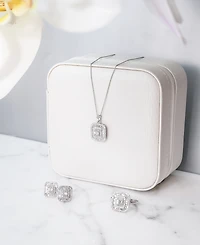 Wrapped in Love Diamond Round & Baguette Square Halo Cluster Ring (1 ct. t.w.) in 14k White Gold, Created for Macy's