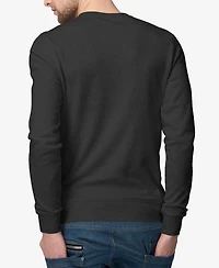 La Pop Art Men's Christmas Peeking Dog Word Art Crewneck Sweatshirt