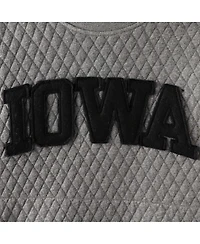 Women's Pressbox Heather Charcoal Iowa Hawkeyes Moose Quilted Pullover Sweatshirt